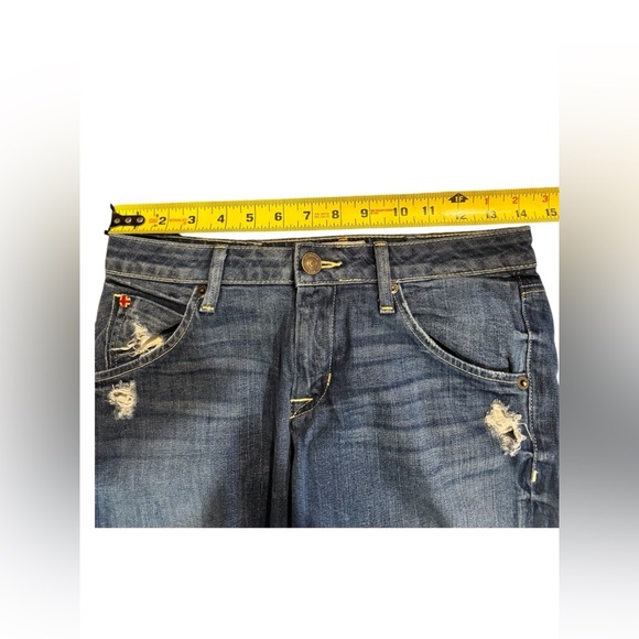 Hudson Jeans Women's Straight Leg in Distressed Blue - Picture 3 of 7